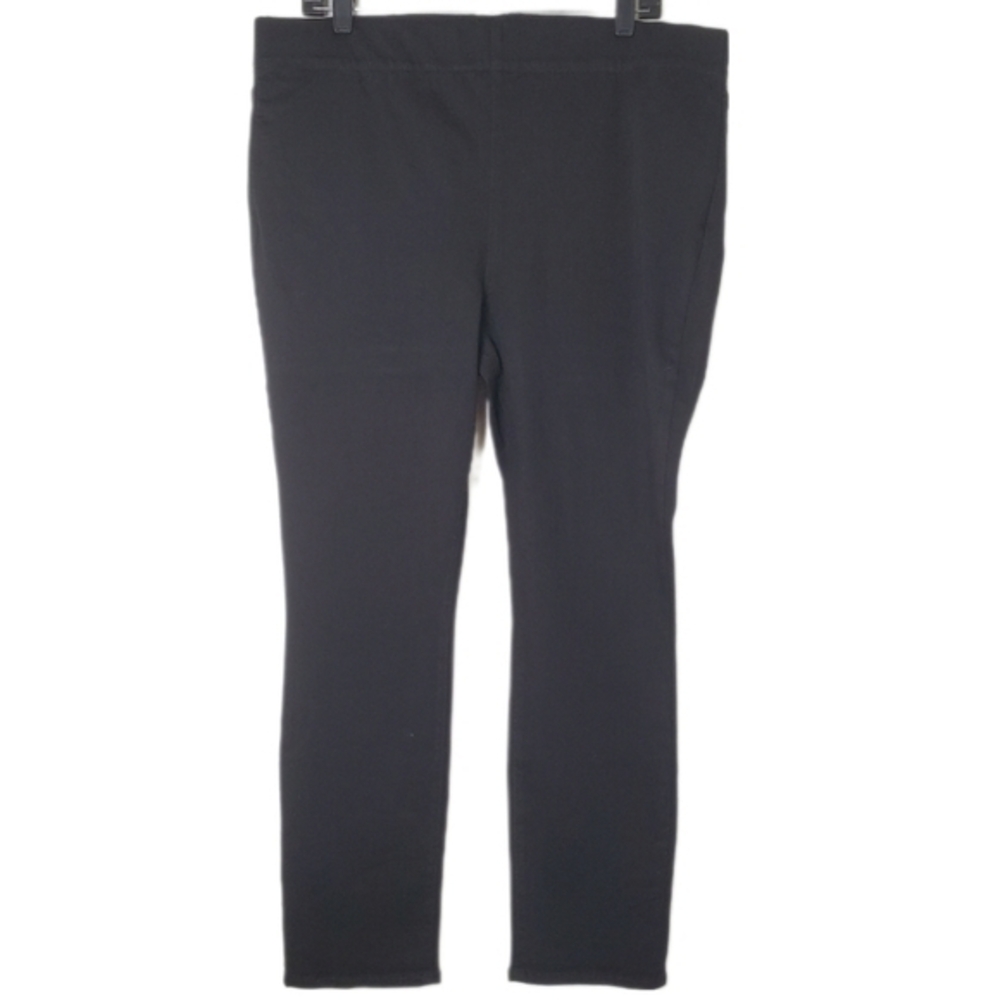 NYDJ Women's Black Pull On Straight Leg Jean In Stretch Denim